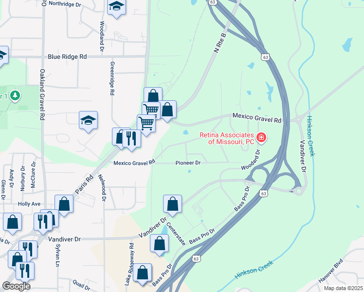 map of restaurants, bars, coffee shops, grocery stores, and more near 2715 Fairhaven Drive in Columbia