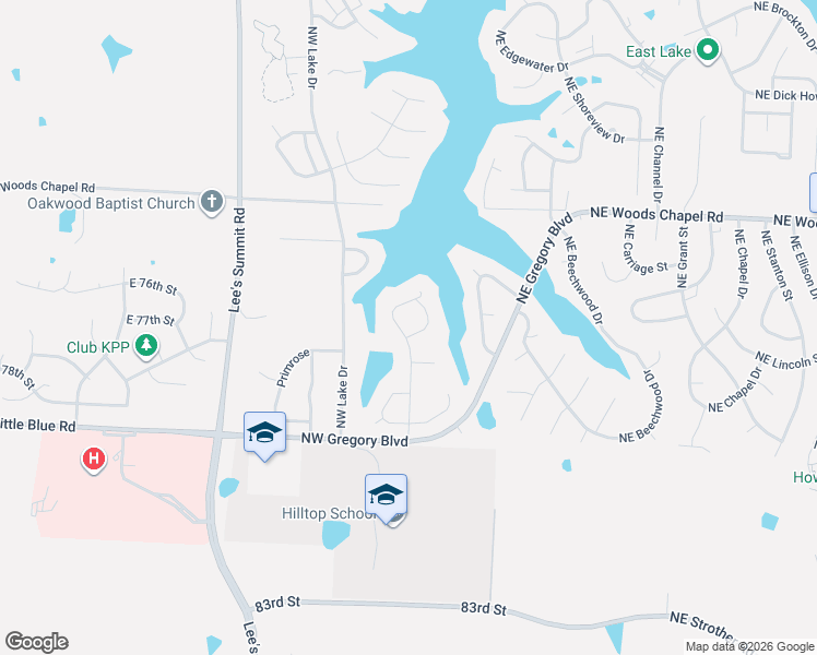map of restaurants, bars, coffee shops, grocery stores, and more near 3608 Northwest Blue Jacket Drive in Lee's Summit