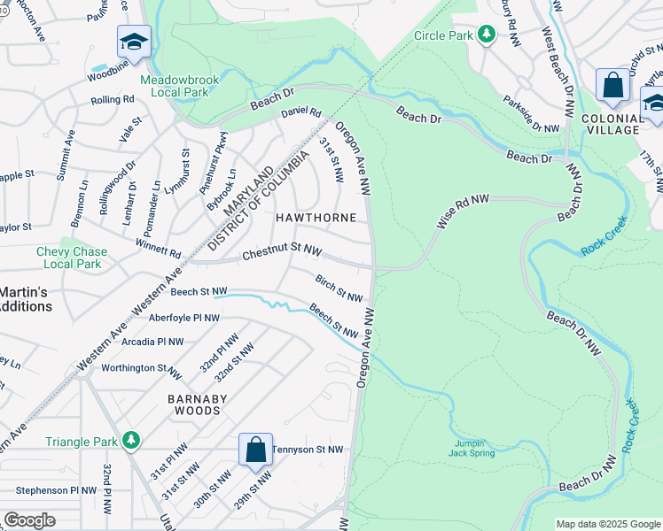 map of restaurants, bars, coffee shops, grocery stores, and more near 3050 Chestnut Street Northwest in Washington