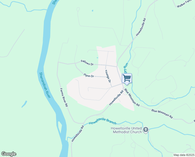 map of restaurants, bars, coffee shops, grocery stores, and more near 93 Flynn Drive in Front Royal
