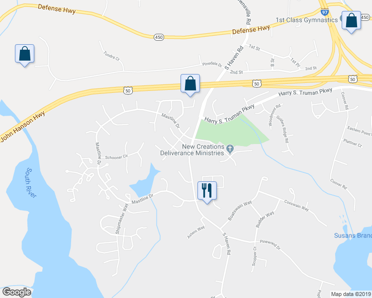 map of restaurants, bars, coffee shops, grocery stores, and more near 901 Sextant Way in Annapolis