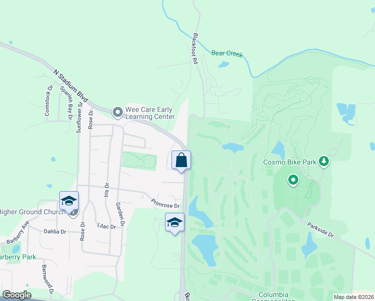 map of restaurants, bars, coffee shops, grocery stores, and more near 2500-2702 Blackfoot Road in Columbia