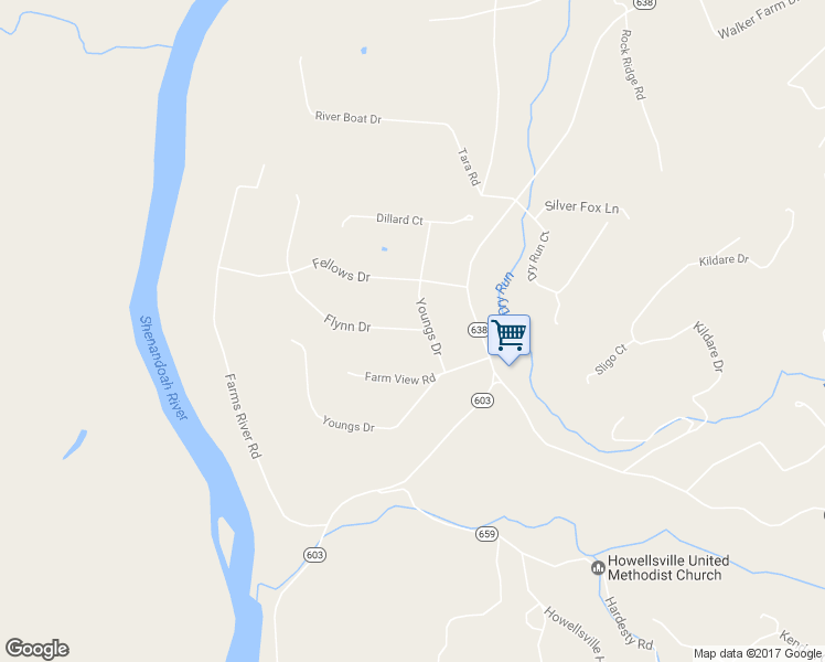 map of restaurants, bars, coffee shops, grocery stores, and more near 35 Flynn Drive in Front Royal