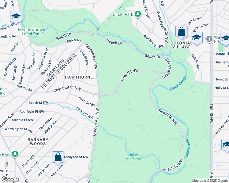 map of restaurants, bars, coffee shops, grocery stores, and more near in Washington