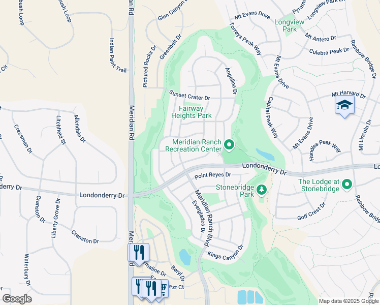 map of restaurants, bars, coffee shops, grocery stores, and more near 12218 Sleeping Bear Road in Peyton