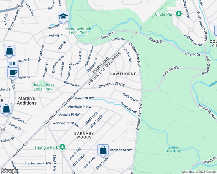 map of restaurants, bars, coffee shops, grocery stores, and more near 3208 Chestnut Street Northwest in Washington