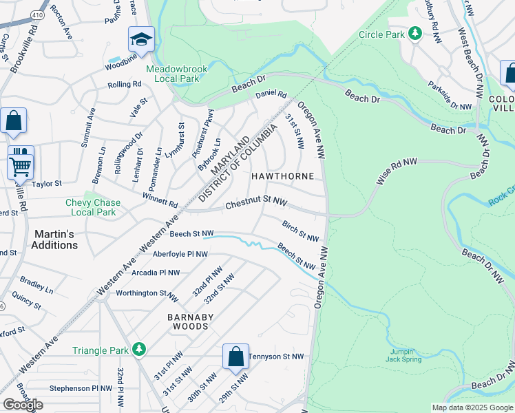map of restaurants, bars, coffee shops, grocery stores, and more near 6824 32nd Street Northwest in Washington