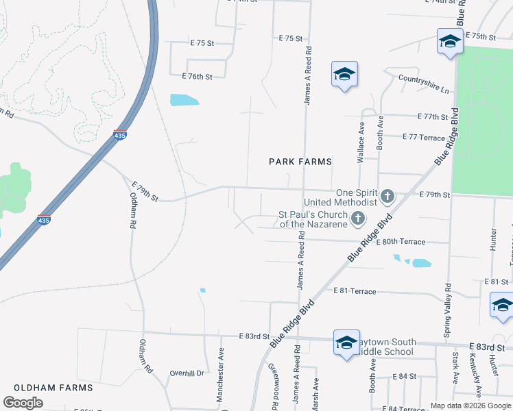map of restaurants, bars, coffee shops, grocery stores, and more near 7929 Sycamore Avenue in Kansas City