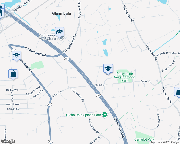 map of restaurants, bars, coffee shops, grocery stores, and more near 11609 Facchina Place in Glenn Dale