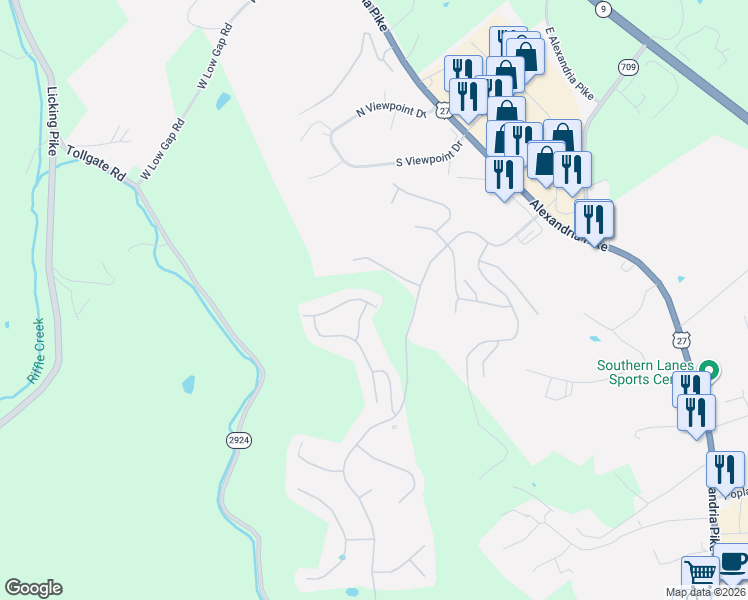 map of restaurants, bars, coffee shops, grocery stores, and more near 620 Inverness Way in Alexandria