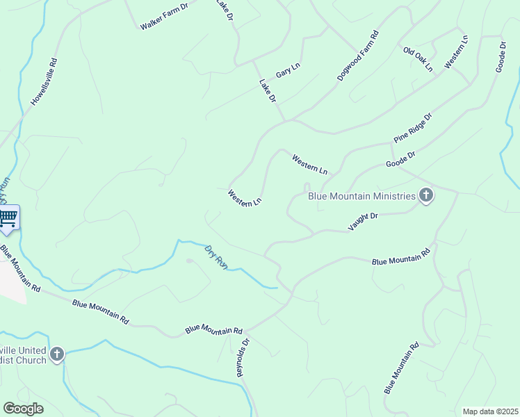map of restaurants, bars, coffee shops, grocery stores, and more near 401 Western Lane in Front Royal