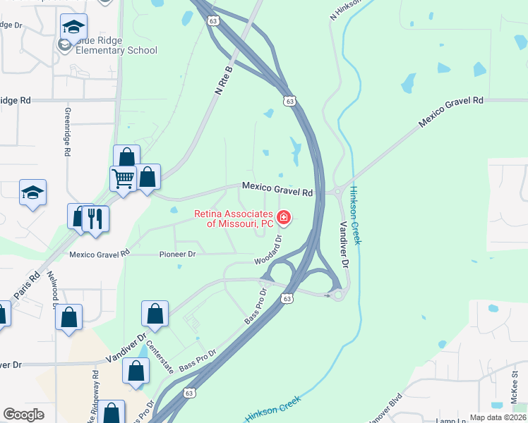 map of restaurants, bars, coffee shops, grocery stores, and more near East Henley Drive in Columbia