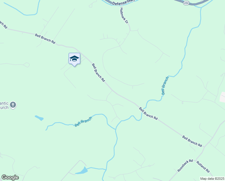 map of restaurants, bars, coffee shops, grocery stores, and more near 2349 Bell Branch Road in Gambrills