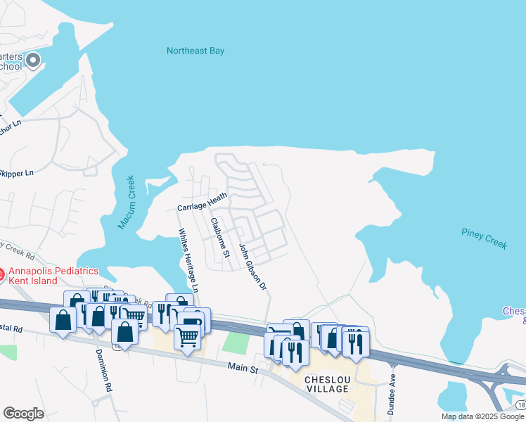 map of restaurants, bars, coffee shops, grocery stores, and more near 314 Thomas White Boulevard in Chester