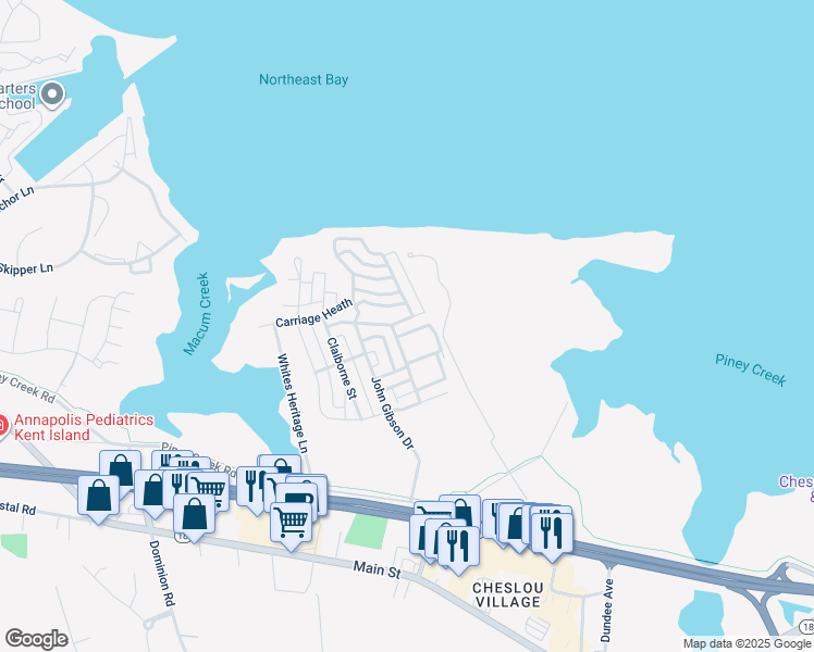 map of restaurants, bars, coffee shops, grocery stores, and more near 314 Thomas White Boulevard in Chester