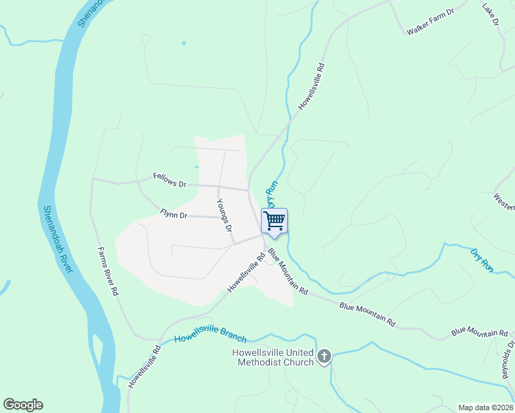 map of restaurants, bars, coffee shops, grocery stores, and more near 3574 Howellsville Road in Front Royal