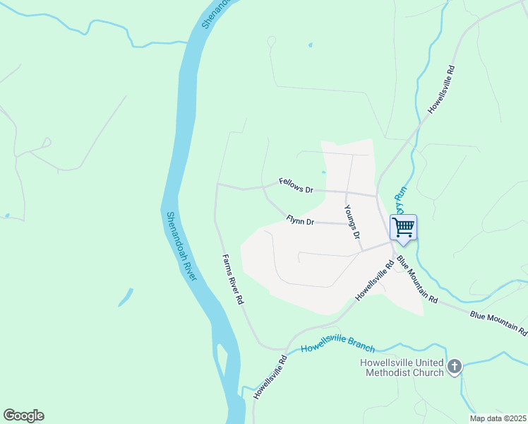 map of restaurants, bars, coffee shops, grocery stores, and more near 285 Flynn Drive in Front Royal