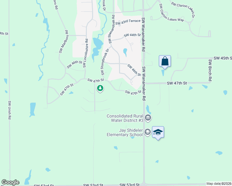 map of restaurants, bars, coffee shops, grocery stores, and more near 6119 Southwest 47th Street in Topeka