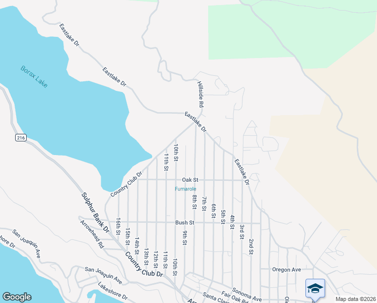 map of restaurants, bars, coffee shops, grocery stores, and more near 2901 9th Street in Clearlake