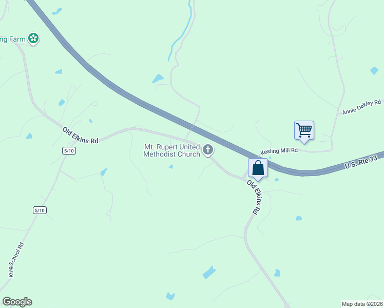 map of restaurants, bars, coffee shops, grocery stores, and more near 104 Galway Road in Buckhannon