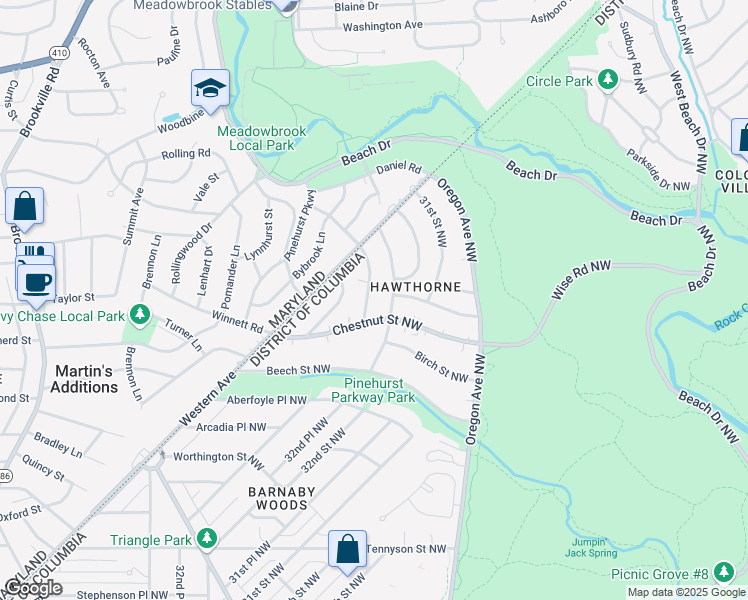 map of restaurants, bars, coffee shops, grocery stores, and more near 6925 Greenvale Street Northwest in Washington