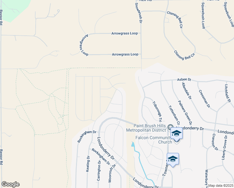 map of restaurants, bars, coffee shops, grocery stores, and more near 10335 Devoncove Drive in Colorado Springs