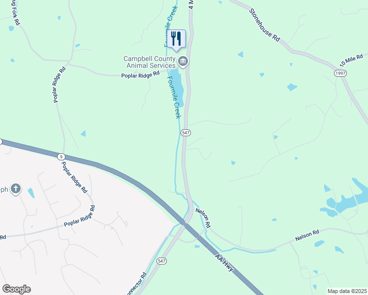 map of restaurants, bars, coffee shops, grocery stores, and more near 4 Mile Road in Alexandria