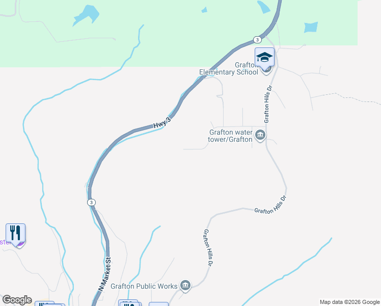 map of restaurants, bars, coffee shops, grocery stores, and more near 306 Sandpiper Lane in Grafton