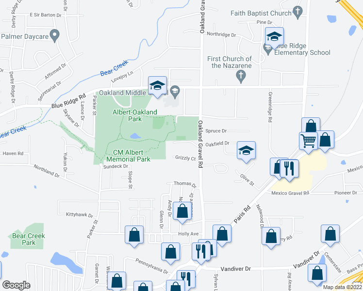 map of restaurants, bars, coffee shops, grocery stores, and more near 2212 Paw Print Lane in Columbia
