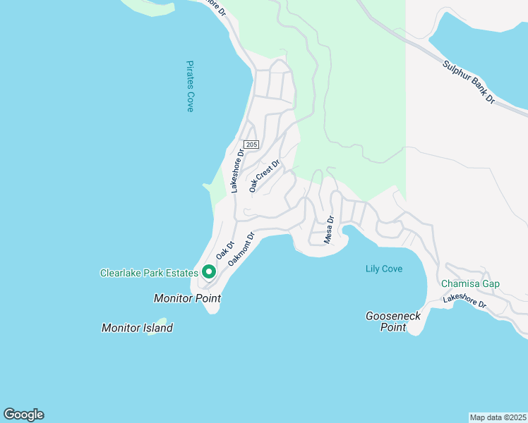 map of restaurants, bars, coffee shops, grocery stores, and more near 3055 Oak Crest Drive in Clearlake