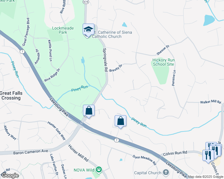 map of restaurants, bars, coffee shops, grocery stores, and more near 1133 Springvale Road in Great Falls