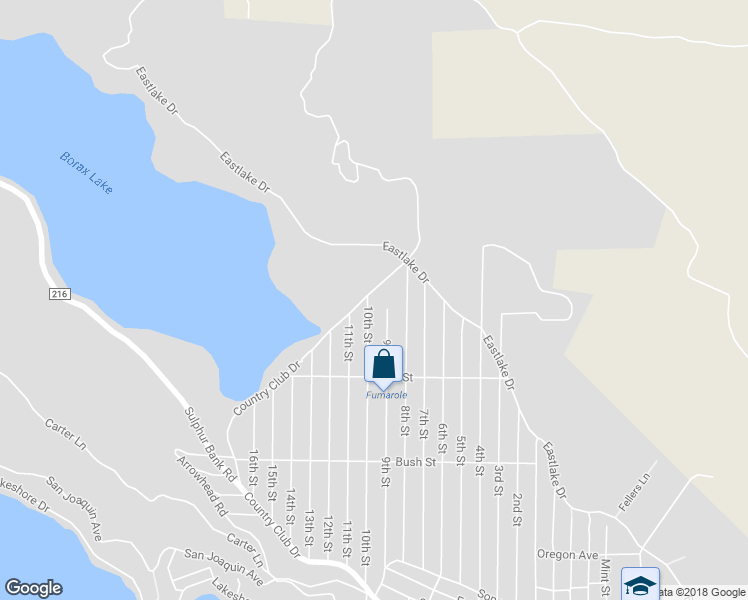 map of restaurants, bars, coffee shops, grocery stores, and more near 2810 10th Street in Clearlake