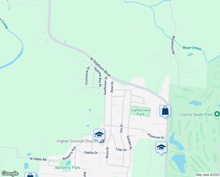 map of restaurants, bars, coffee shops, grocery stores, and more near 2509 Rose Drive in Columbia