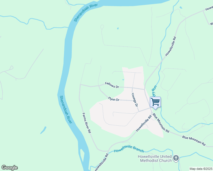 map of restaurants, bars, coffee shops, grocery stores, and more near 222 Fellows Drive in Front Royal