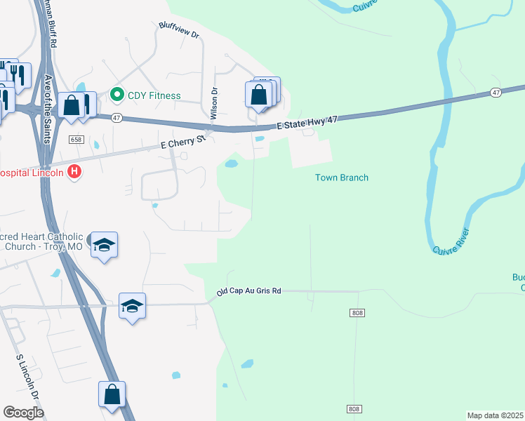 map of restaurants, bars, coffee shops, grocery stores, and more near 120 Anna Avenue in Troy