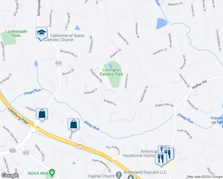 map of restaurants, bars, coffee shops, grocery stores, and more near 1105 Challedon Road in Great Falls