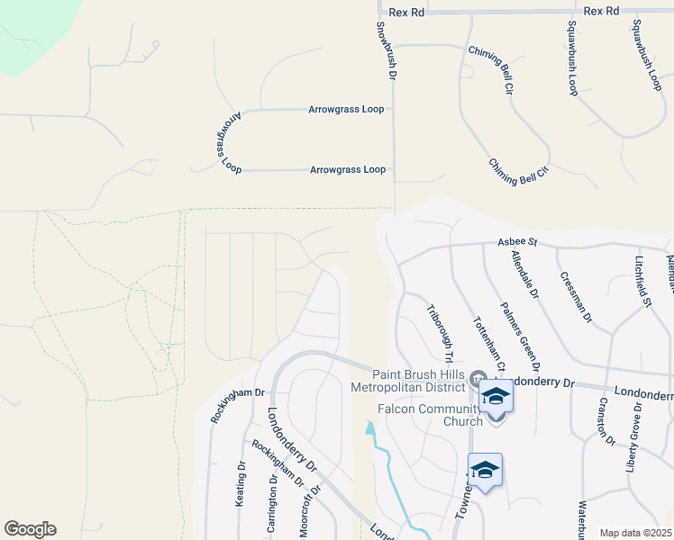 map of restaurants, bars, coffee shops, grocery stores, and more near 10335 Devoncove Drive in Colorado Springs
