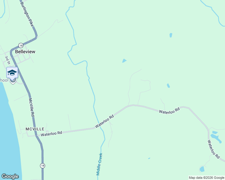 map of restaurants, bars, coffee shops, grocery stores, and more near 5242 Waterloo Road in Burlington