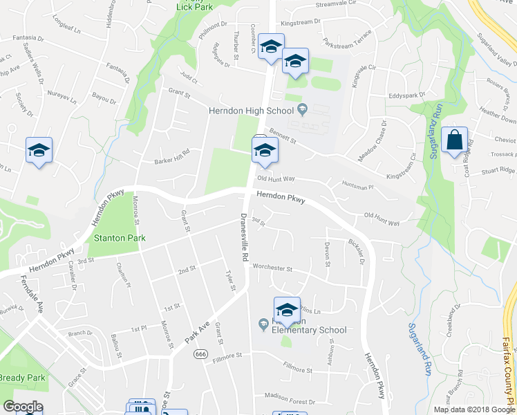 map of restaurants, bars, coffee shops, grocery stores, and more near 715 Jenny Ann Court in Herndon