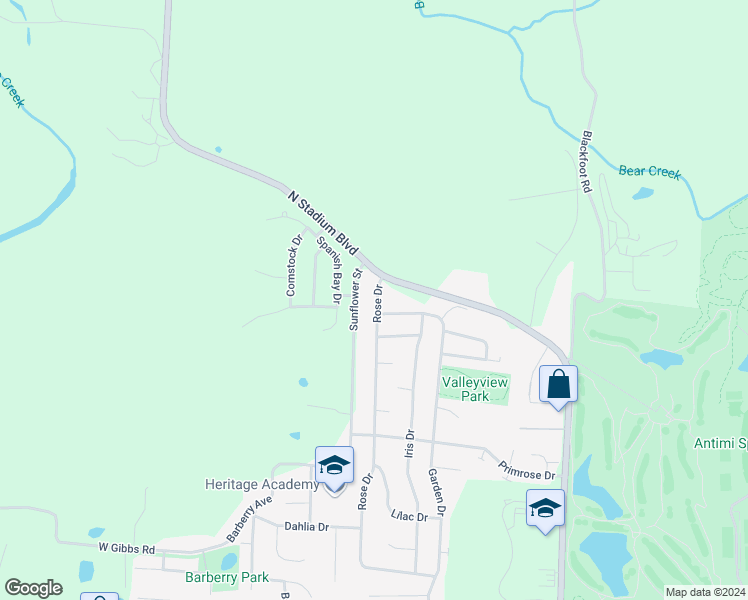 map of restaurants, bars, coffee shops, grocery stores, and more near 2509 Rose Drive in Columbia
