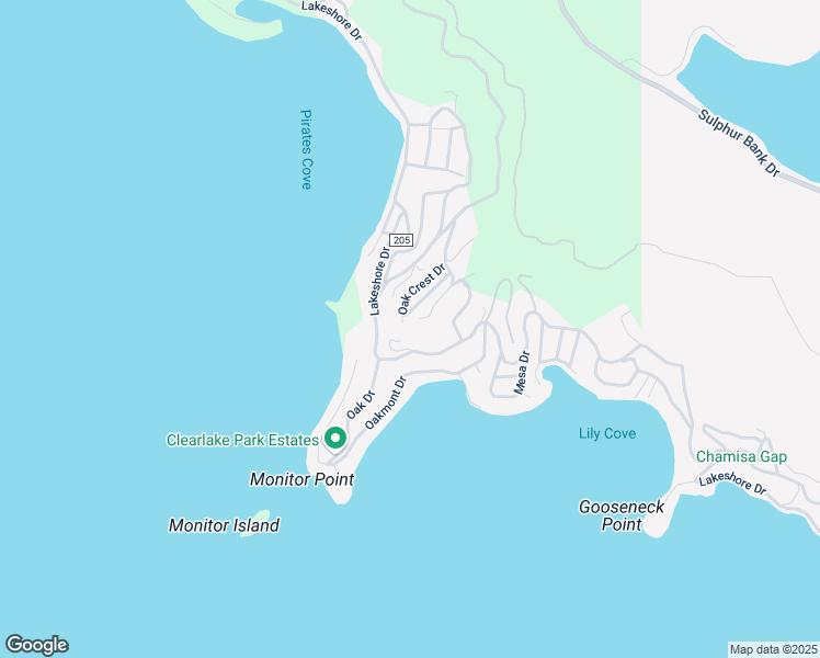 map of restaurants, bars, coffee shops, grocery stores, and more near 3055 Oak Crest Drive in Clearlake