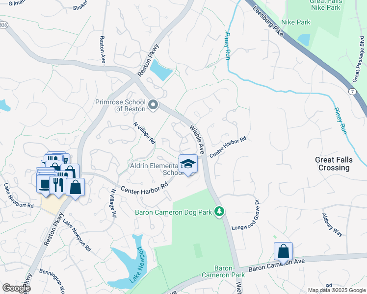 map of restaurants, bars, coffee shops, grocery stores, and more near 11304 Sundial Court in Reston