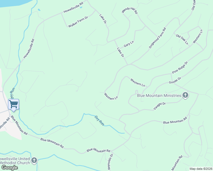 map of restaurants, bars, coffee shops, grocery stores, and more near 574 Western Lane in Front Royal