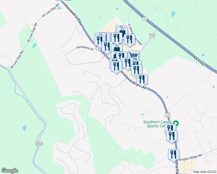 map of restaurants, bars, coffee shops, grocery stores, and more near 7360 Devonshire Drive in Alexandria