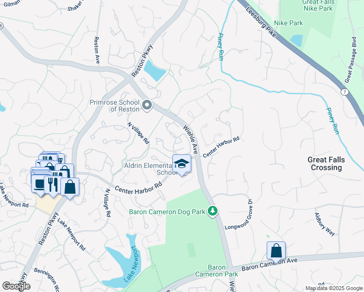 map of restaurants, bars, coffee shops, grocery stores, and more near 11314 Sundial Court in Reston