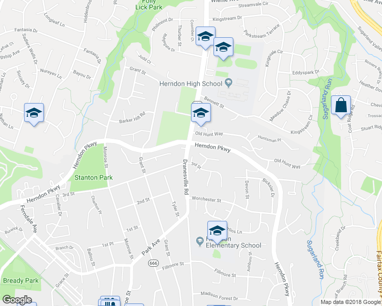 map of restaurants, bars, coffee shops, grocery stores, and more near 717 Jenny Ann Court in Herndon