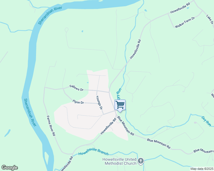 map of restaurants, bars, coffee shops, grocery stores, and more near 3685 Howellsville Road in Front Royal