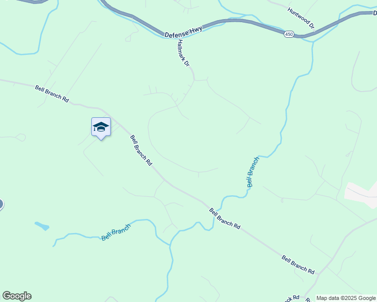map of restaurants, bars, coffee shops, grocery stores, and more near 2183 Hallmark Drive in Gambrills