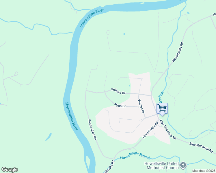map of restaurants, bars, coffee shops, grocery stores, and more near 384 Flynn Drive in Front Royal