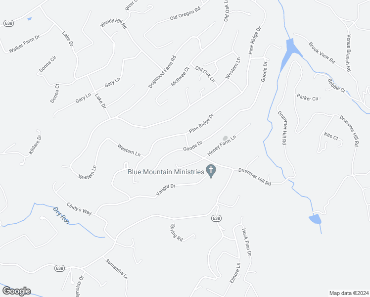 map of restaurants, bars, coffee shops, grocery stores, and more near Goode Drive in Front Royal